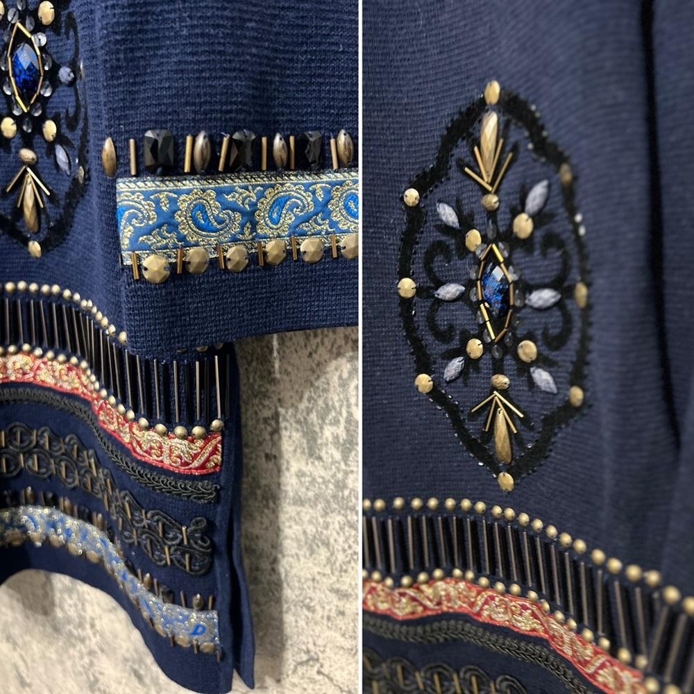 Embroidered navy blue cardigan Chico’s - Picture 5 of 9